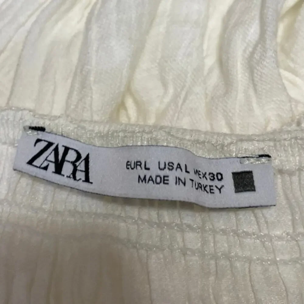 Zara Women's White Sleeveless Smocked Halter Tie Tiered Midi A-line Dress Size L